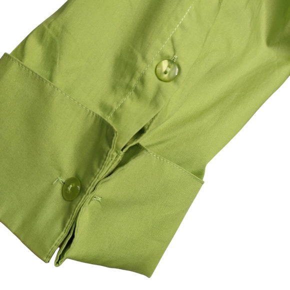 Midnight Velvet Shirt Dress Womens Green Button Up Hi Low Shirt Dress Sz XL NWT - Picture 9 of 11